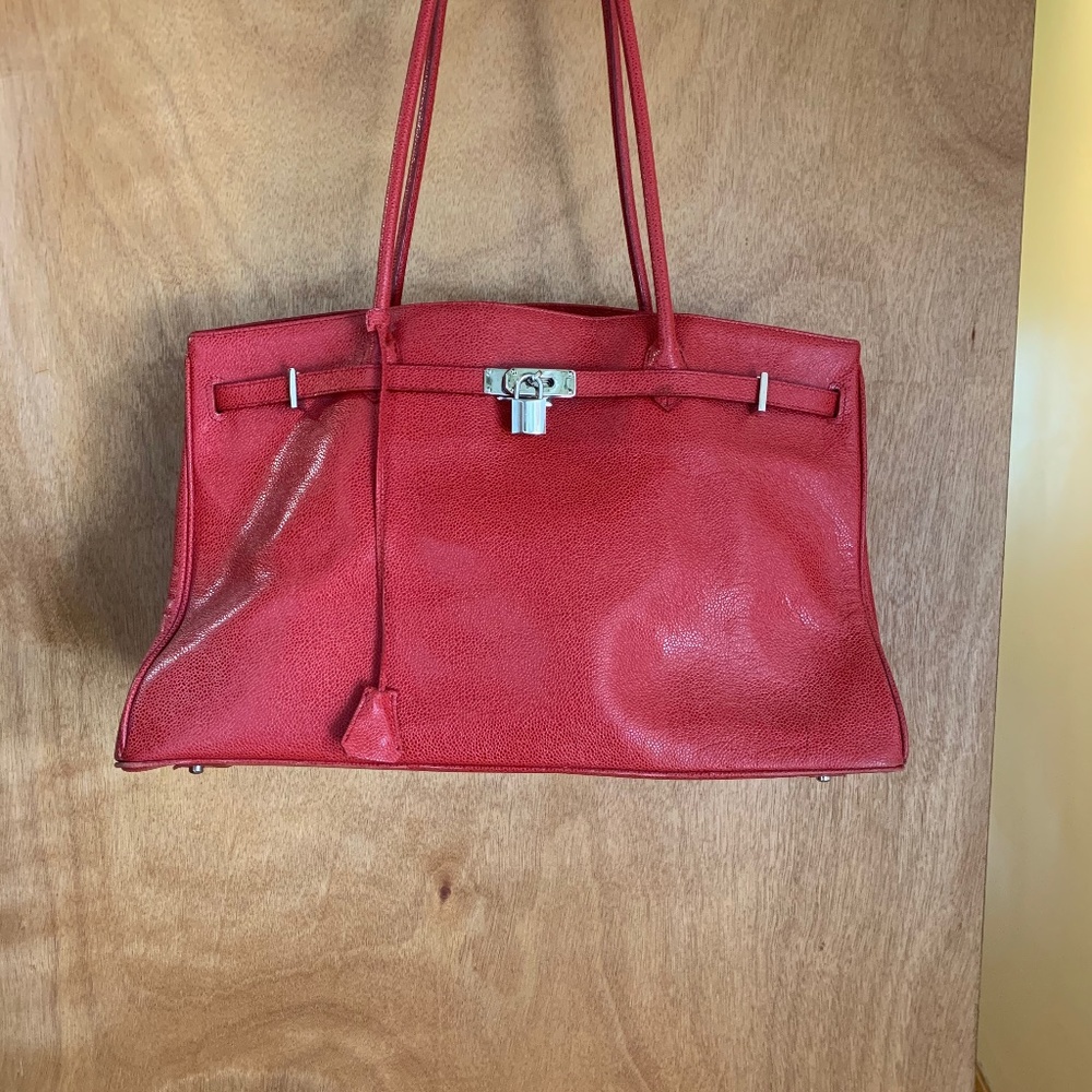 Beautiful pebbled leather work bag